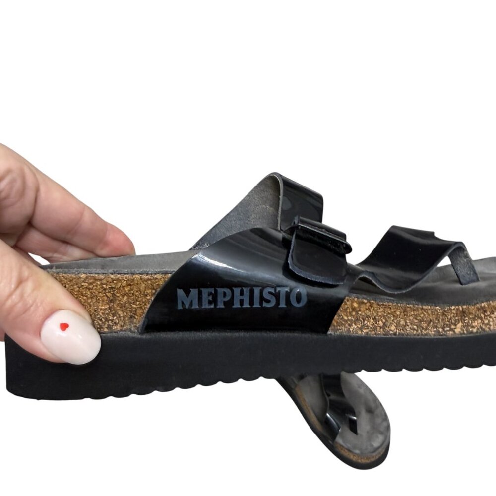 Mephisto Helen Patent Leather Thong Women's Sandals Size 38 / USA 8 - Picture 5 of 8